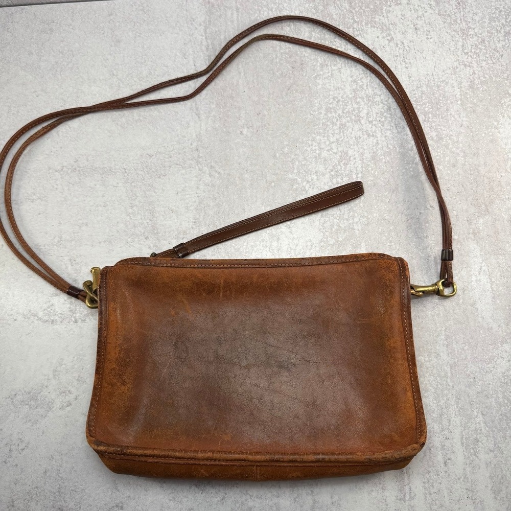 Vintage 1970s Coach Leatherware Leather Convertible Bag British Tan Made in USA